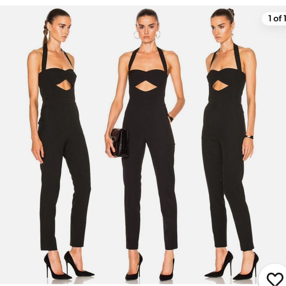 Michelle Mason cut out bandeau halter top jumpsuit size 2